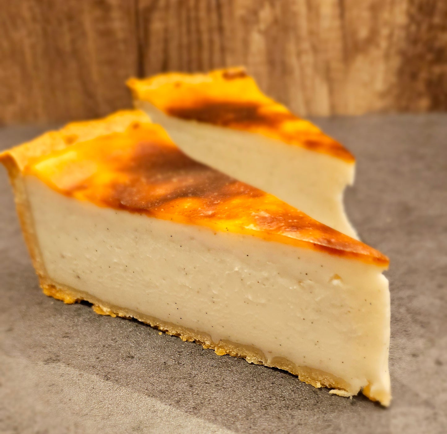Two slices of Parisian Flan.
