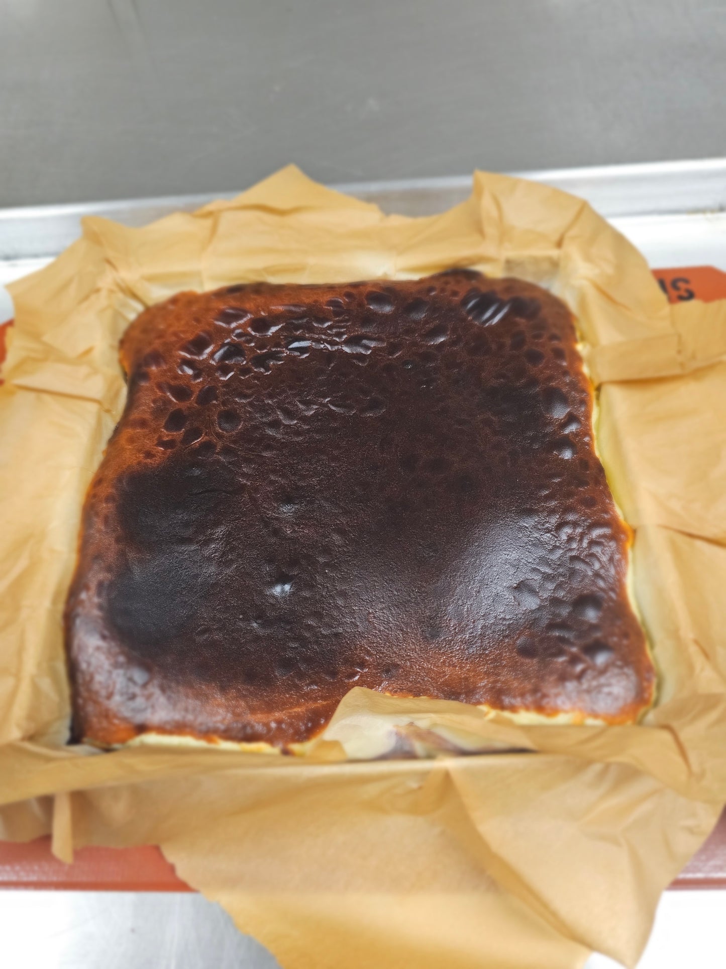 Square basque cheesecake