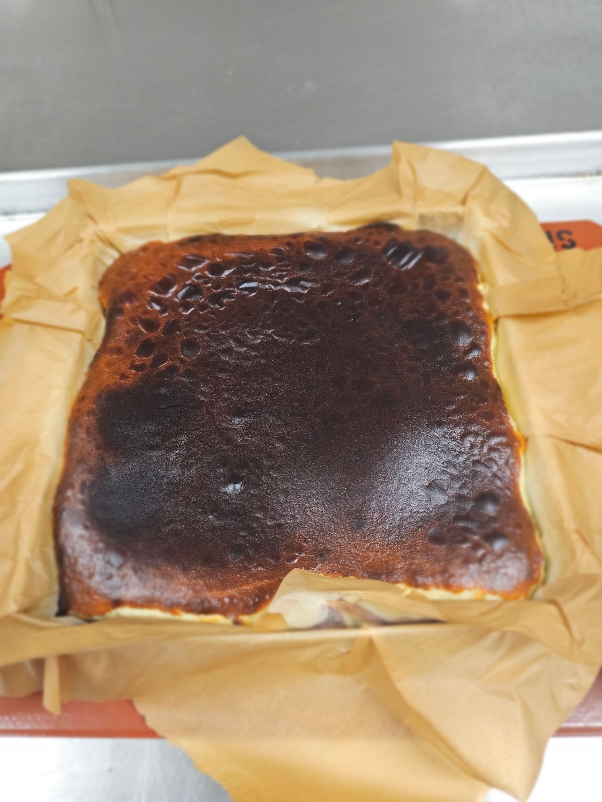Square basque cheesecake